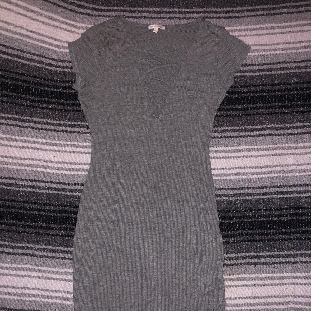 Grey Ribbed Dress